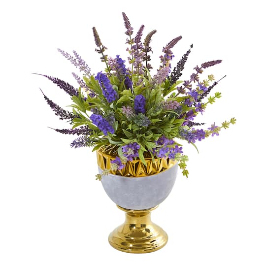 19" Lavender Arrangement in Decorative Urn